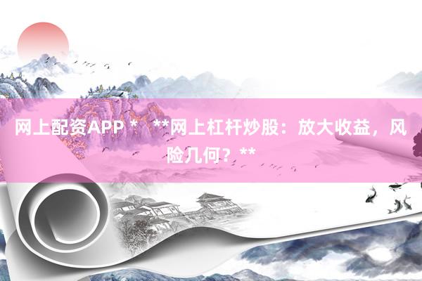 网上配资APP *   **网上杠杆炒股：放大收益，风险几何？**