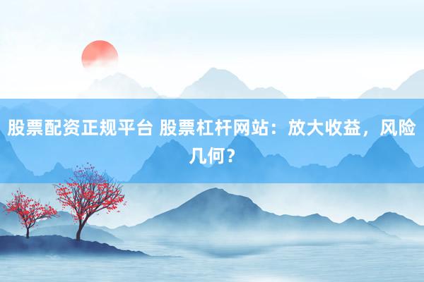 股票配资正规平台 股票杠杆网站：放大收益，风险几何？