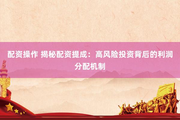 配资操作 揭秘配资提成：高风险投资背后的利润分配机制