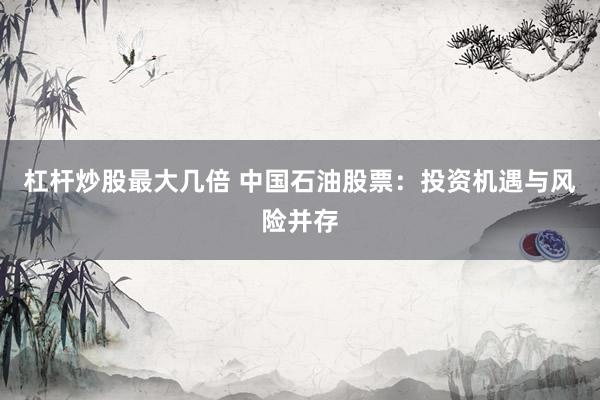 杠杆炒股最大几倍 中国石油股票：投资机遇与风险并存