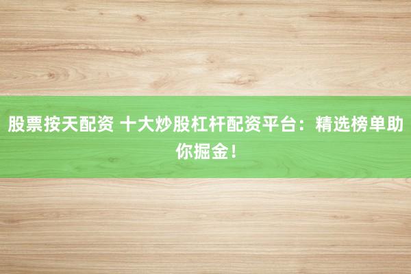 股票按天配资 十大炒股杠杆配资平台：精选榜单助你掘金！