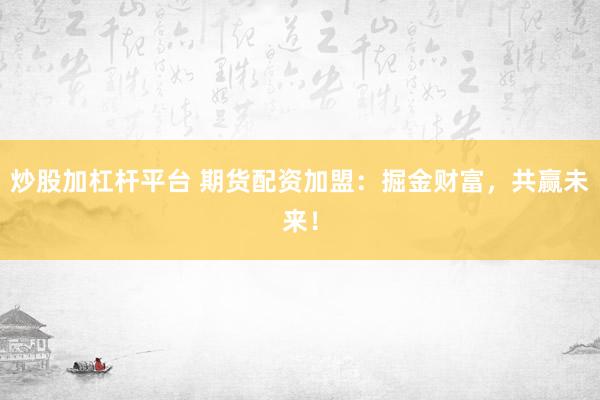 炒股加杠杆平台 期货配资加盟：掘金财富，共赢未来！