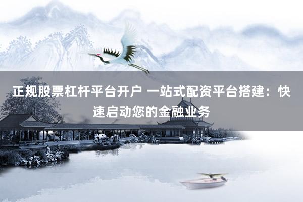 正规股票杠杆平台开户 一站式配资平台搭建：快速启动您的金融业务