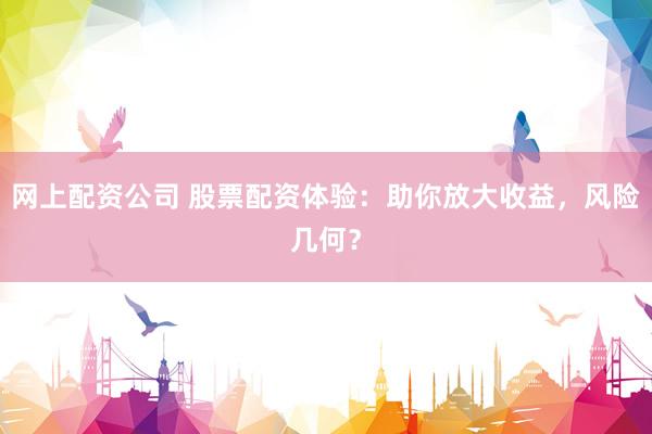 网上配资公司 股票配资体验：助你放大收益，风险几何？