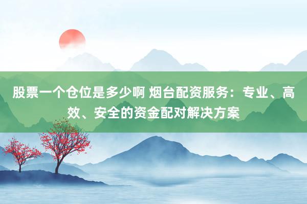 股票一个仓位是多少啊 烟台配资服务:专业、高效、安全的资金配对解决方案