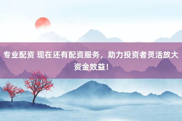 专业配资 现在还有配资服务，助力投资者灵活放大资金效益！