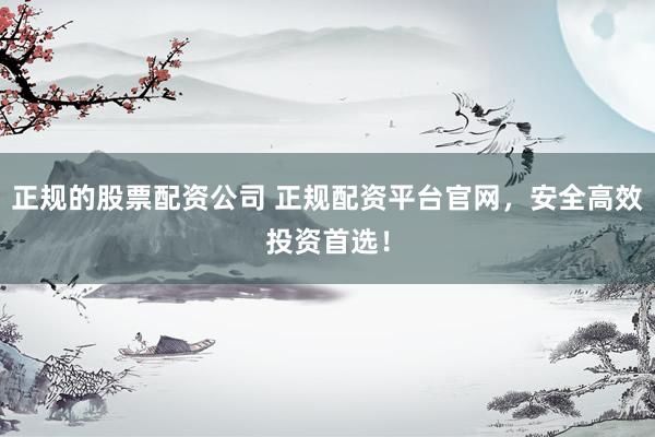 正规的股票配资公司 正规配资平台官网,安全高效投资首选!