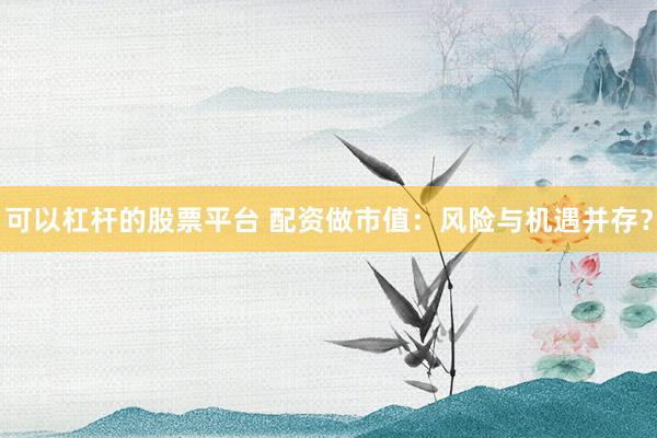 可以杠杆的股票平台 配资做市值：风险与机遇并存？