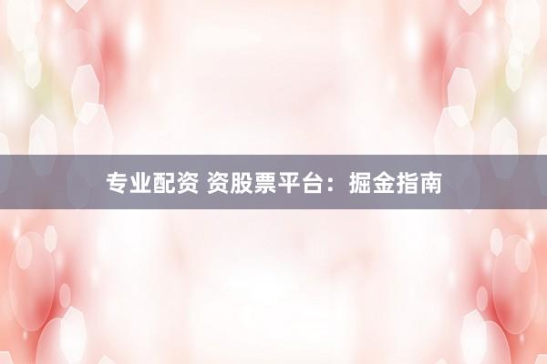 专业配资 资股票平台：掘金指南