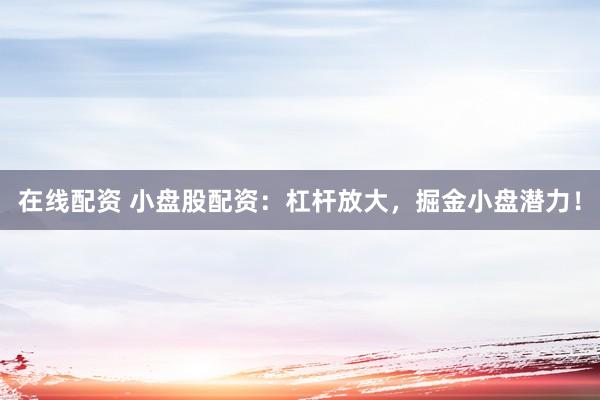 在线配资 小盘股配资：杠杆放大，掘金小盘潜力！